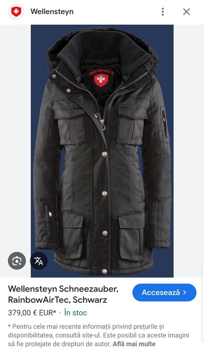 Geaca groasă de iarnă Wellensteyn Schneezauber, magia zăpezii, nr M