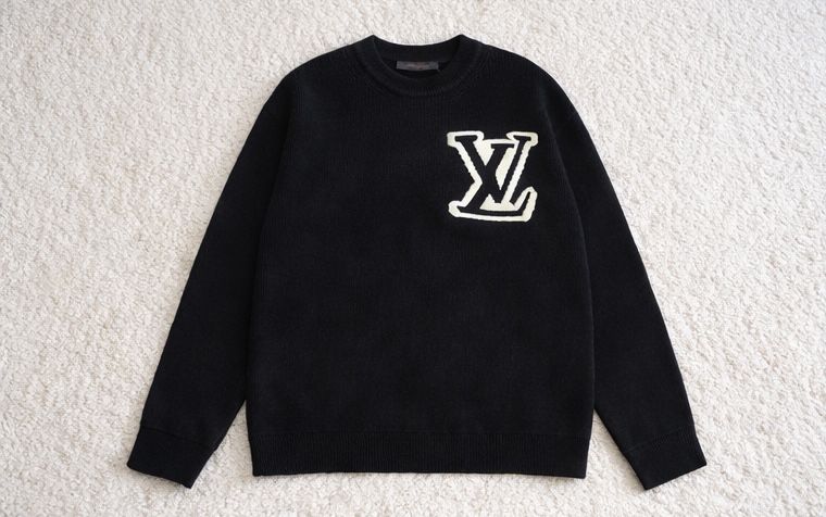 Пуловер Louis Vuitton Wool Blend Crewneck Graphic Черен