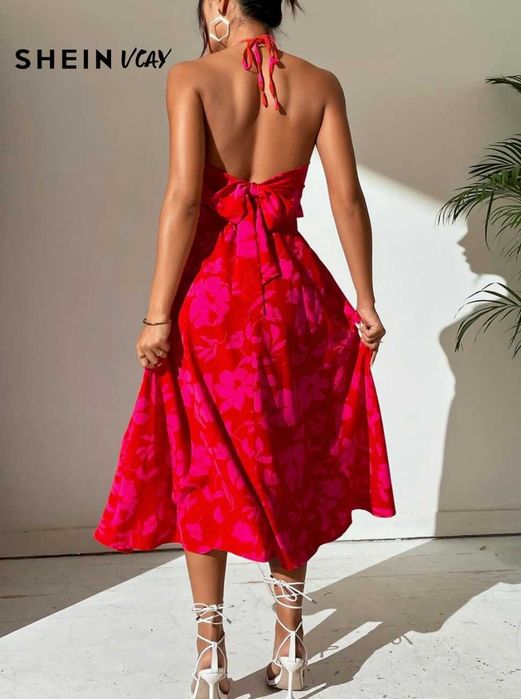 [Shein] Червено-розова лятна рокля