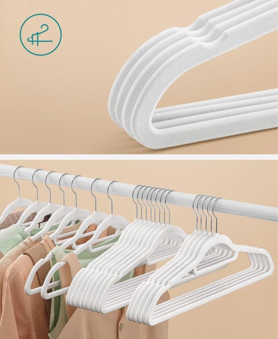 Комплект от 50 кадифени закачалки