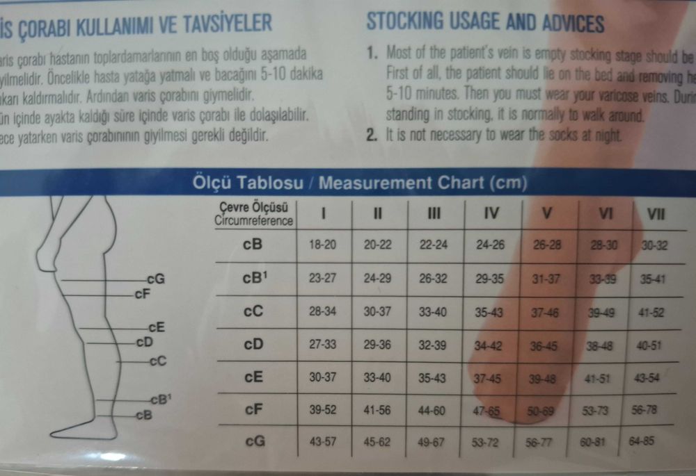 Компресивни чорапи за разширени вени първии размерр