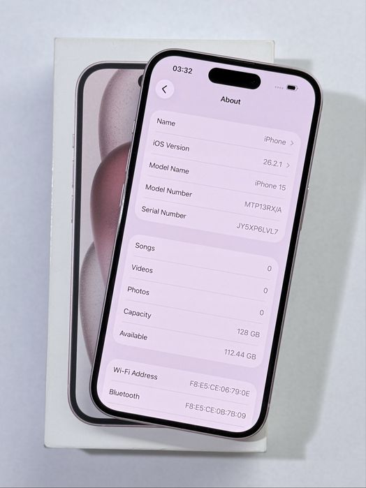 iPhone 15 Pink 95% battery