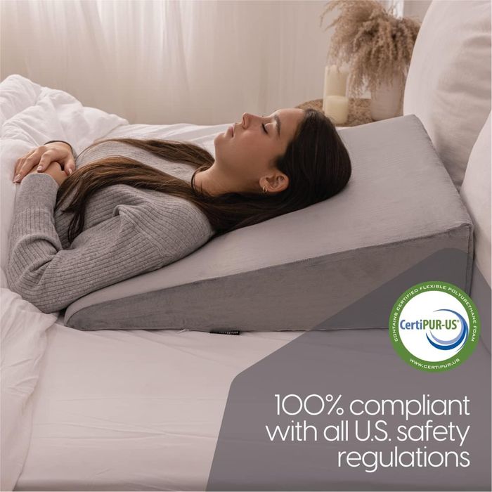 Възглавница за опора на гърба от мемори пяна със сваляне и перящ кадиф