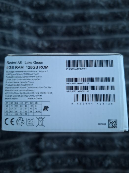 Xiaomi Redmi А5(Lake Green) — 128GB / 4GB RAM — Чисто нов