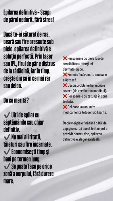 Epilare definitivă cu laser IPL