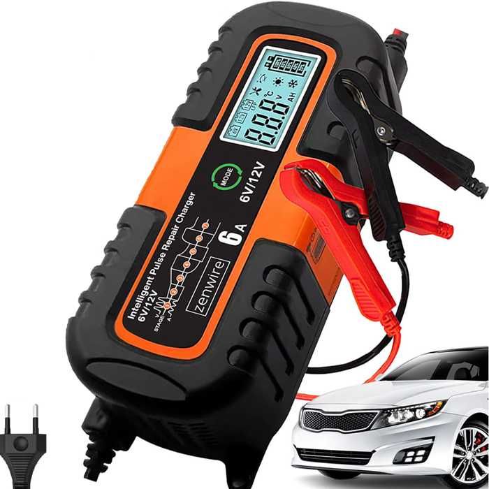 Зарядно за акумулатор с дисплей, 6A / 6-12V
