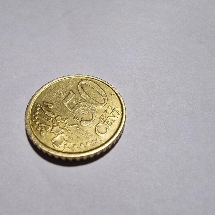 Monedă  foarte rară 50 Euro Cent 2002 ITALY