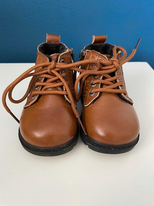 Ghete din piele naturala imblanite Freycoo, marimea 21