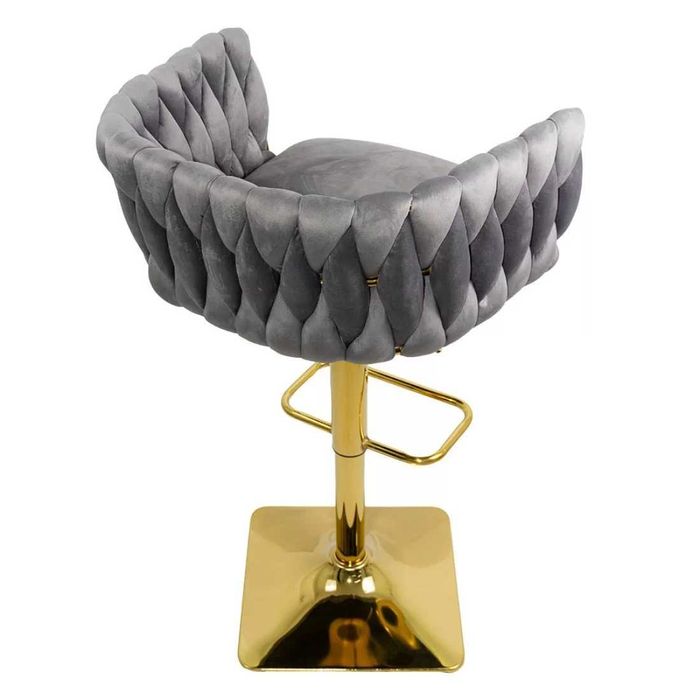 Scaun de Bar de LUX din Catifea, cadru Auriu 118P LIVRARE GRATUITA!