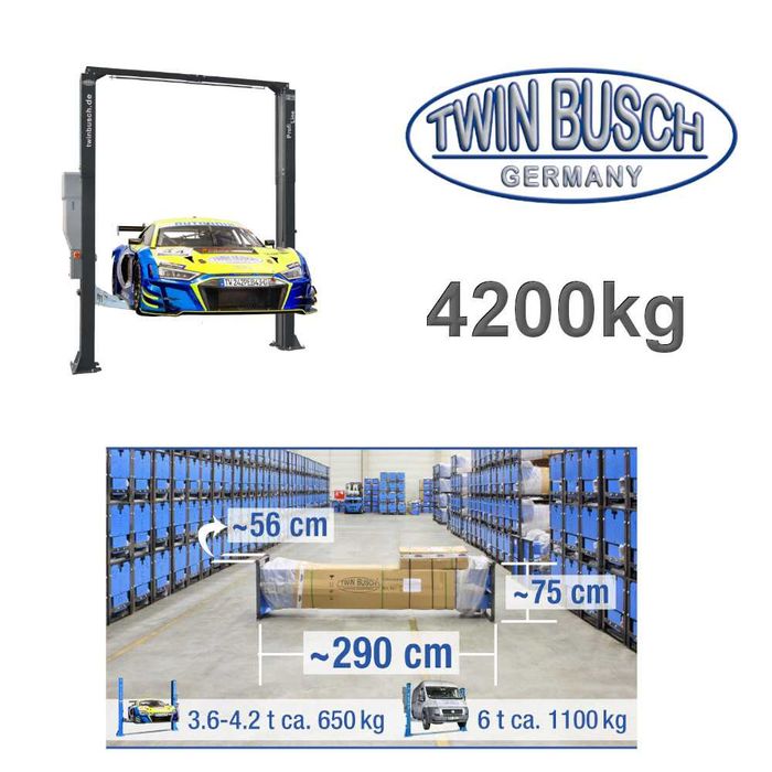 Подемник двуколонен 4.2t горна синхронизация ел.магнитнo заключване