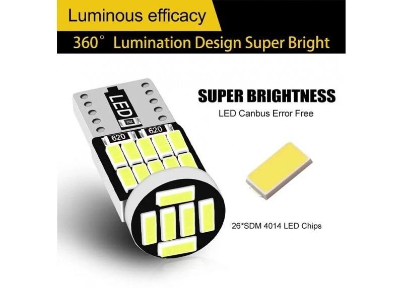 комплект 2броя led диодни габаритни крушки flyseen fls6001, t10  ...