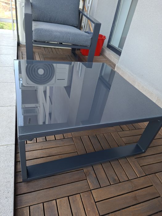 Vand masa terasa balcon sticla gri antracit