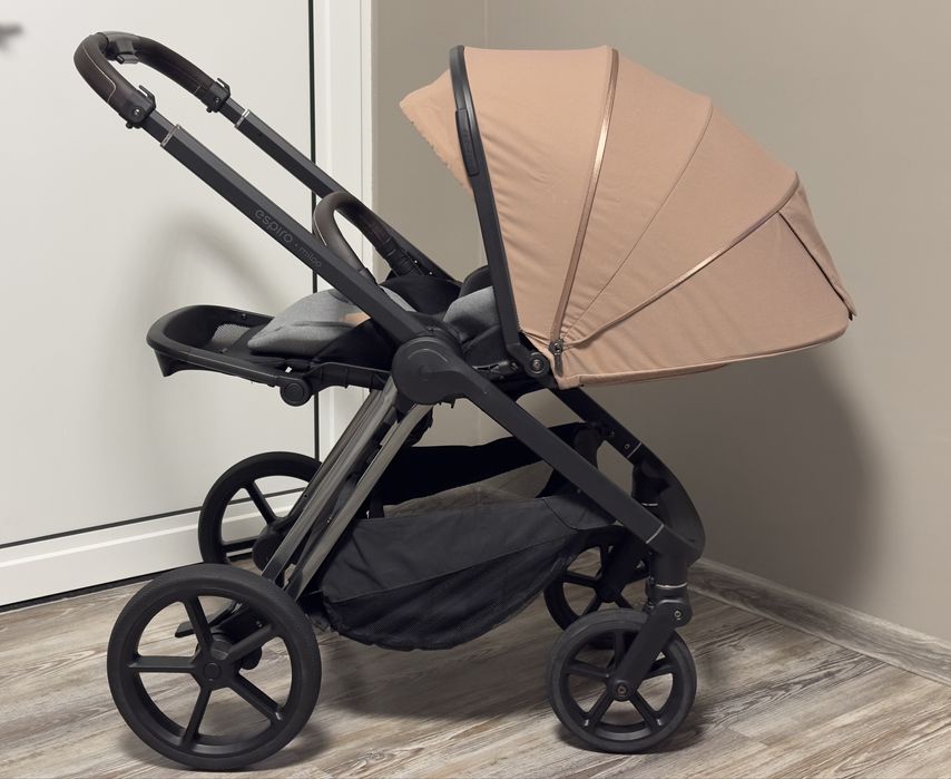 Бебешка комбинирана количка • Espiro Miloo Pink Love Story 2в1