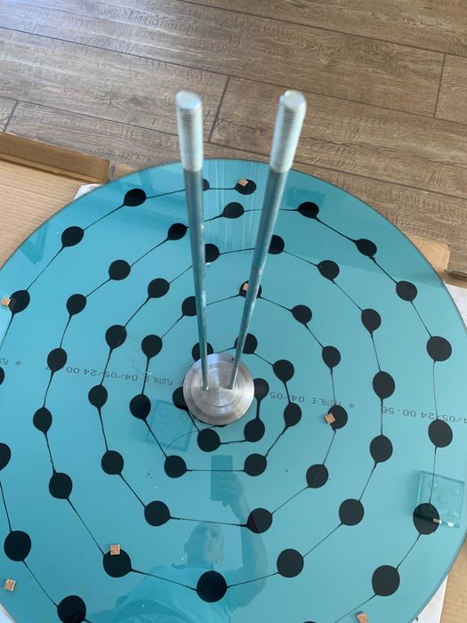 Огледална кръгла кухненска маса 100см.