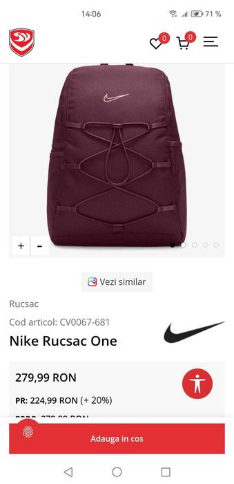 rucsac nike visiniu ca nou