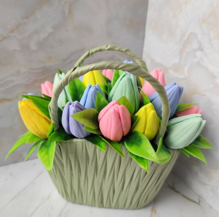 Мыльный букет из тюльпанов