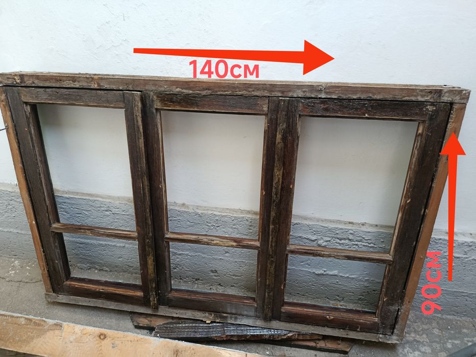 Окно деревянное размер 140см на 90см