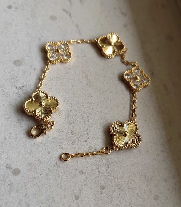 Van Cleef & Arpels - Vintage Alhambra - Златна гривна с пет детелини