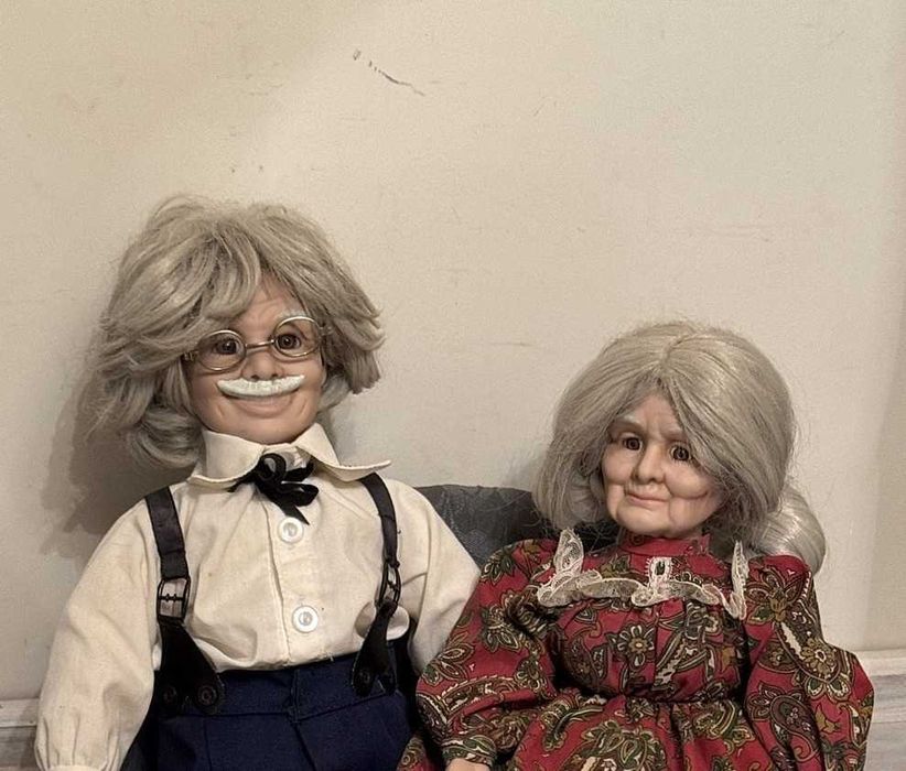 Винтидж кукли, баба и дядо– Норвегия. Рядка Коледна декорация.