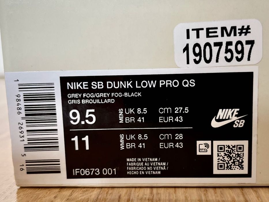 Nike SB Dunk Low Pro QS Costco Kirkland 43 EU NOI DS