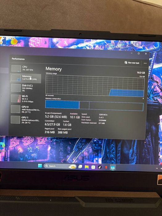 Laptop Asus Tuf A15 gaming