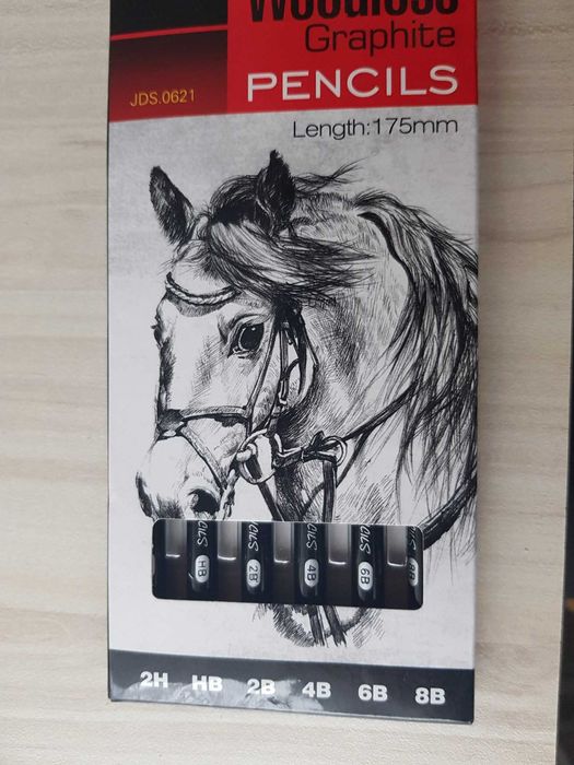 професионални моливи за рисуване, дървен графит 2H, HB, 2B, 4B, 6B, 8B