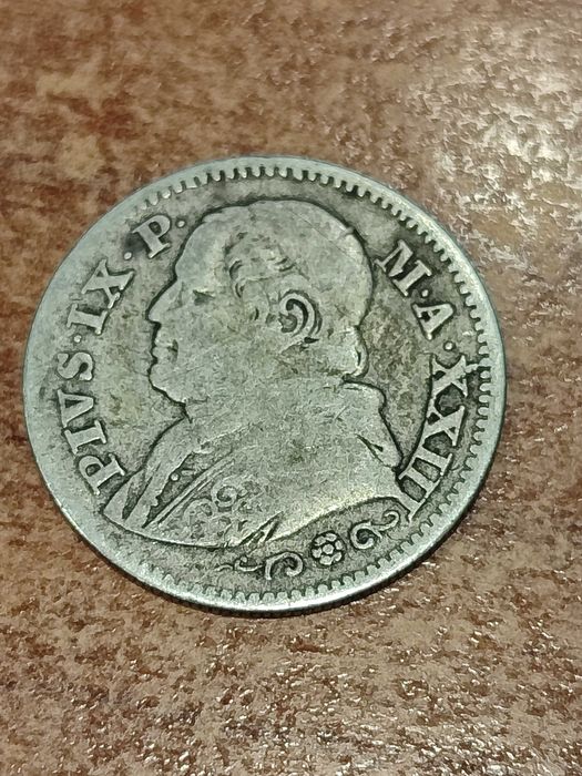 Сребърна италианска монета 1869