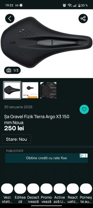 Șa Gravel Fizik Terra Argo X3 150 mm Noua!!!