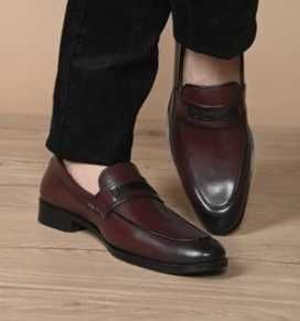 Pantofi loafer de lux 44 44.5 Moreschi lucrati manual piele naturala moale maro castana