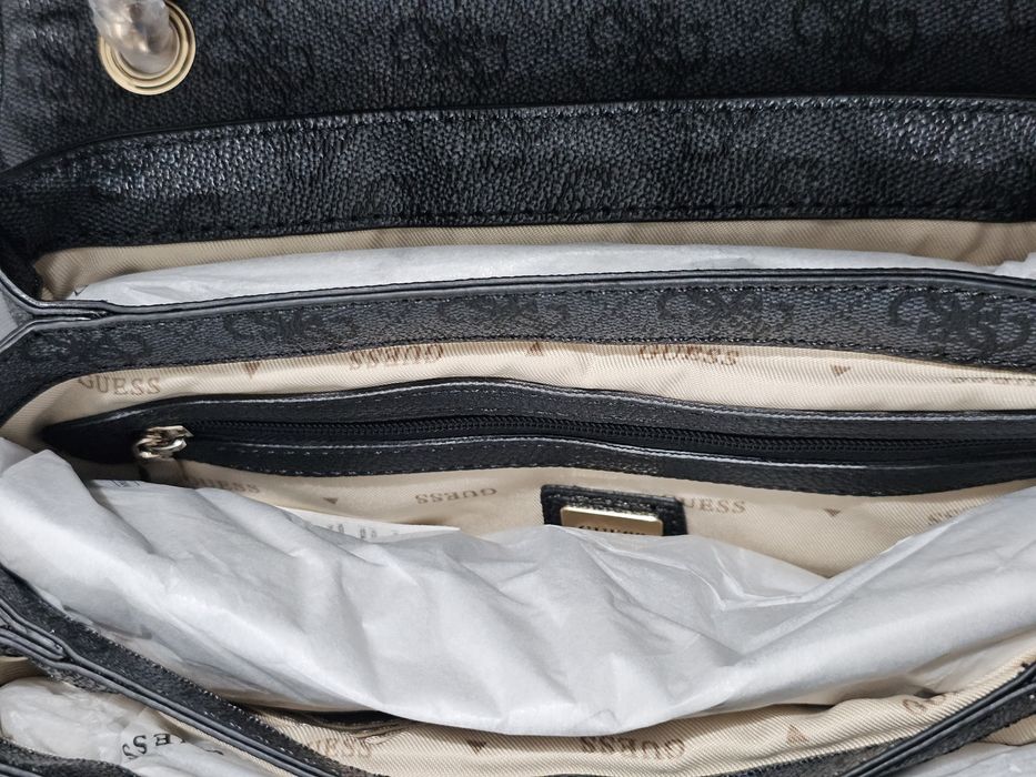 Geanta GUESS Noelle Convertible X Women's Anthracite Crossbody Bag