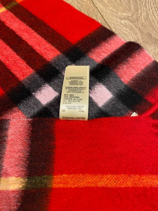 ОРИГИНАЛЕН BURBERRY Parade Red Check, кашмирен шал