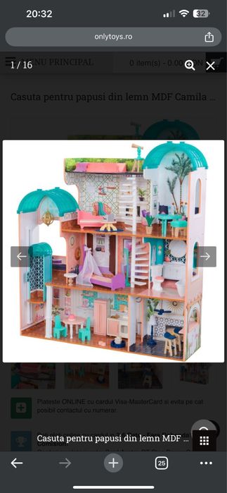 Camila Mansion Dollhouse Casuta pentru papusi din lemn MDF