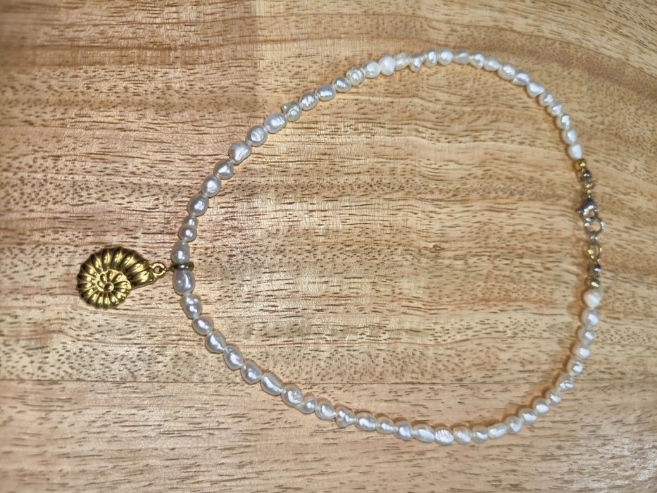 Колие с естествени перли, дължина 38 см