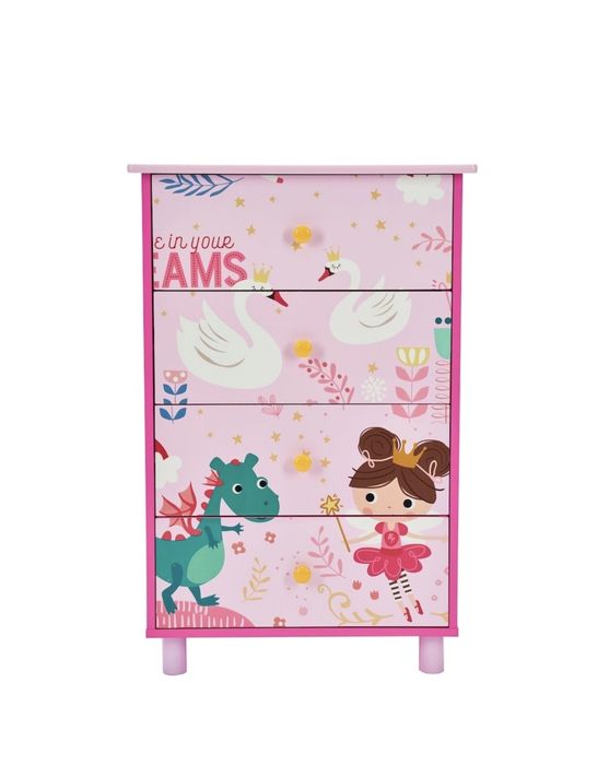 Розов детски скрин  4 чекмеджета