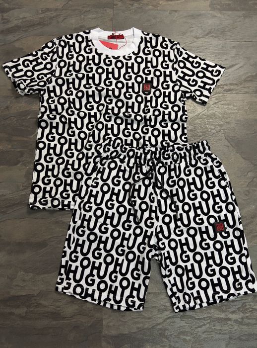 Мъжки летен комплект – тениска + къси панталони HUGO BOSS | Топ модел