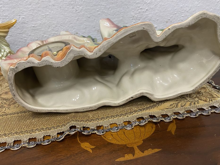 Немски порцеланов часовник - морски свят