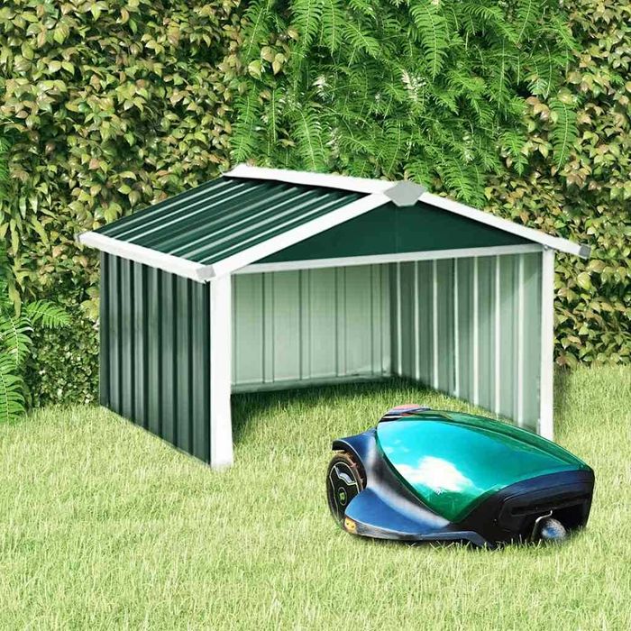 Copertină pentru robot de tuns iarba 92x97x63 cm, verde oțel VidaXL