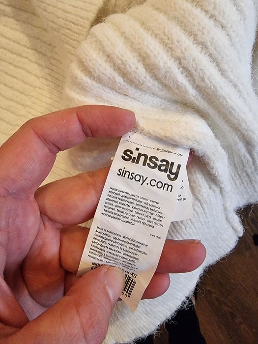 Дамски пуловер - бял Sinsay