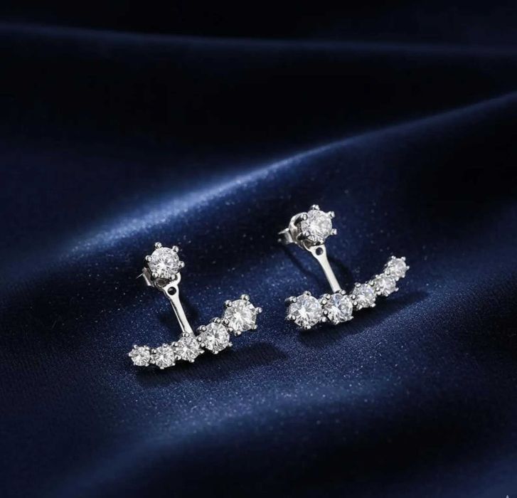 Сребърни обеци с цирконий