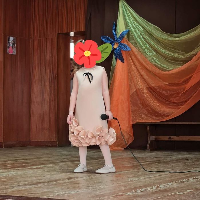 Детска рокля бежава с къдрици Salzara