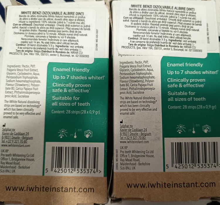Benzi dizolvabile cu efect de albire, 28 bucati, iWhite X 2 bucati