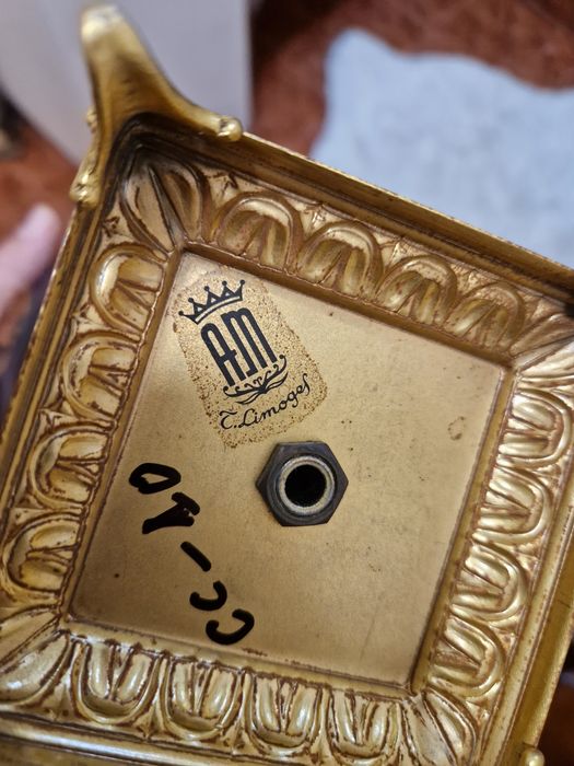 Уникална антикварна френска порцеланова купа Limoges