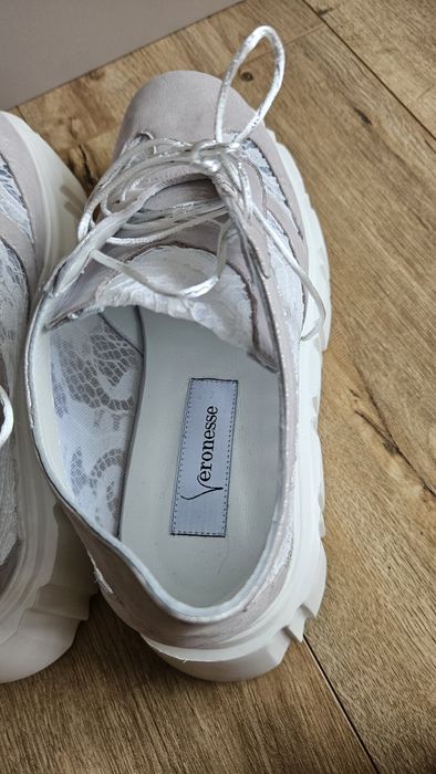 Pantofi de piele cu platforma din piele, de mireasa