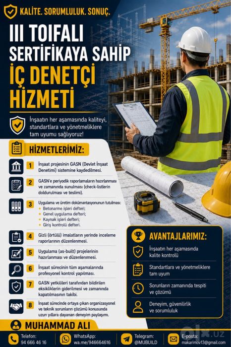 Ichki nazoratchi, Услуги внутренного контроля