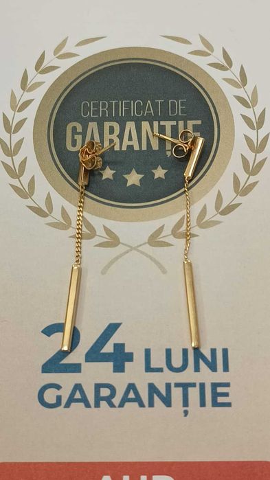 Cercei aur 18K 2.65gr (Ag24 Harlau b.45099.1) - Garantie 2 ani!