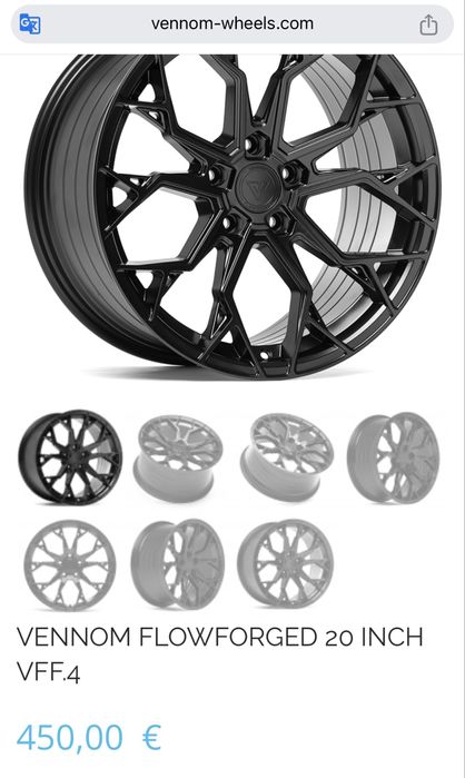 Vand jante Venom FlowForged R20 5x112