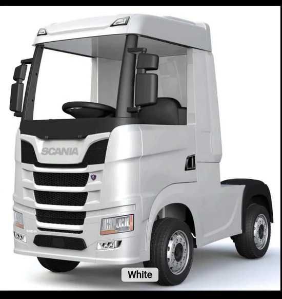 Camion electric pentru copii, SCANIA R-SERIES 4x 45w 12V 14Ah White
