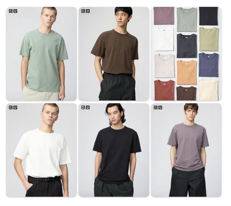 Мужские базовые футболки Uniqlo
