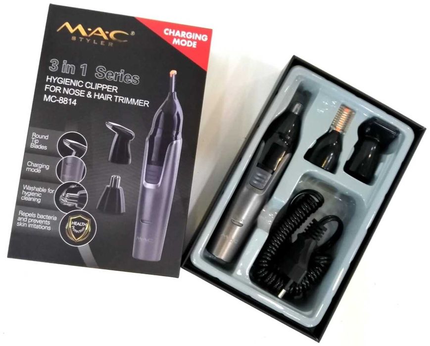 Триммер для тела MAC MC-8814, для носа, ушей, бороды, 3 насадки