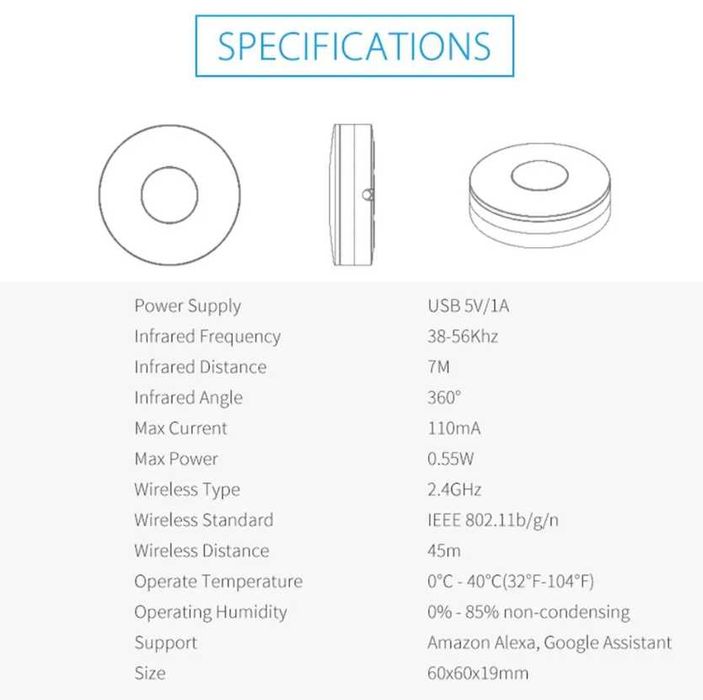 Универсално Wifi IR смарт дистанционно телевизор климатик Smart